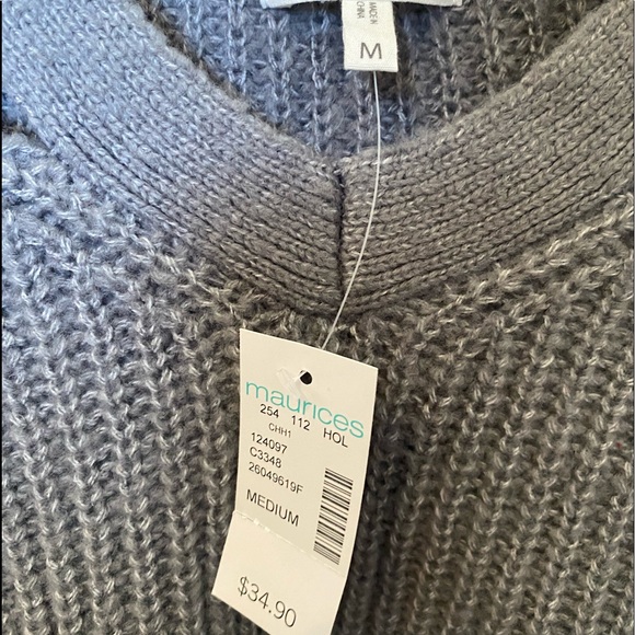 Maurice’s Gray V Neck Cut Out Sweater - Picture 4 of 4